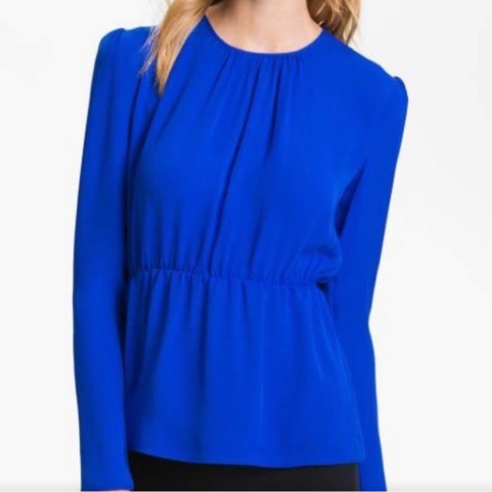 Theory Jethra Peplum Silk Blouse